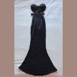 Black Sequined Old Hollywood Prom Dress 🕷️🕸️🖤